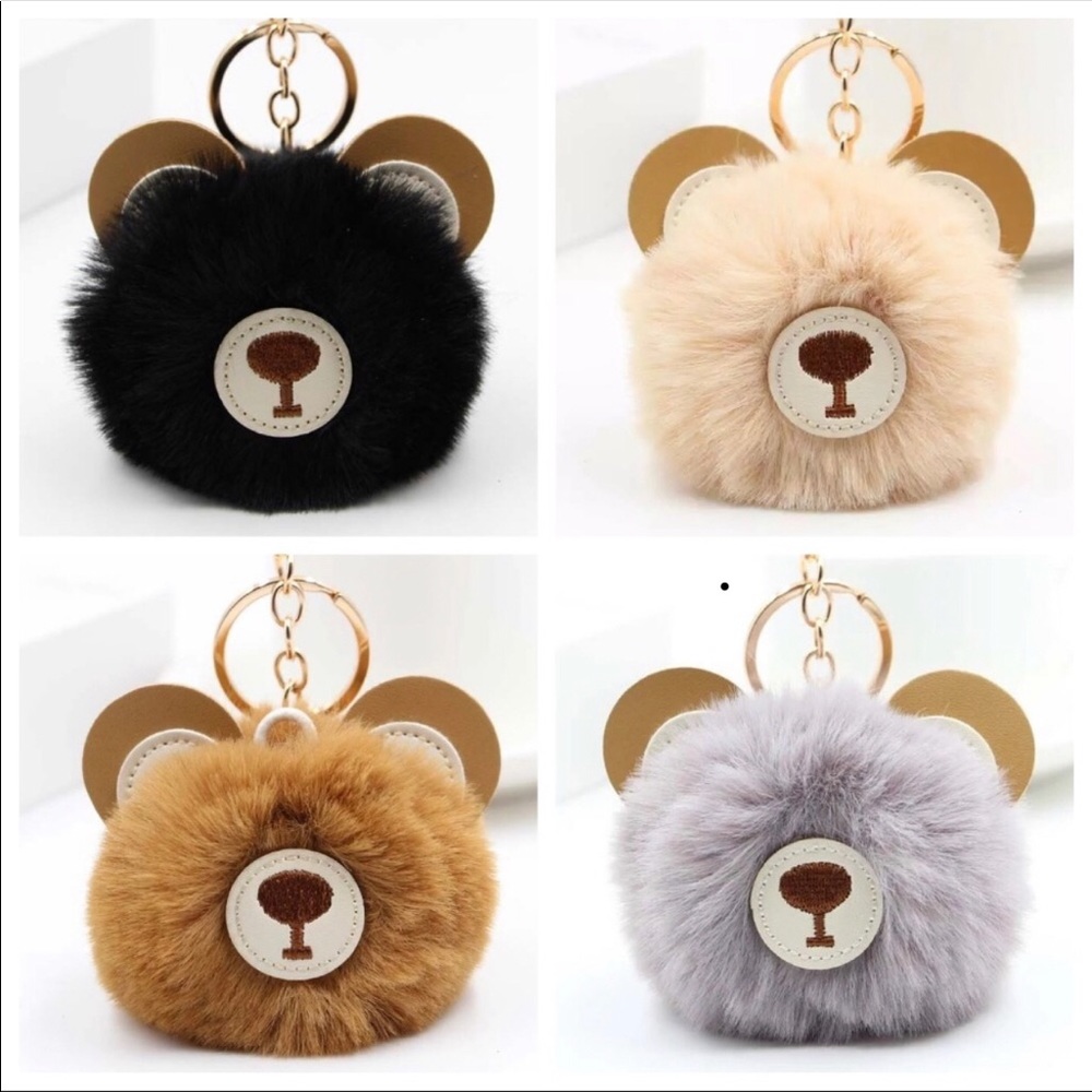 NWT faux fur bear key chain